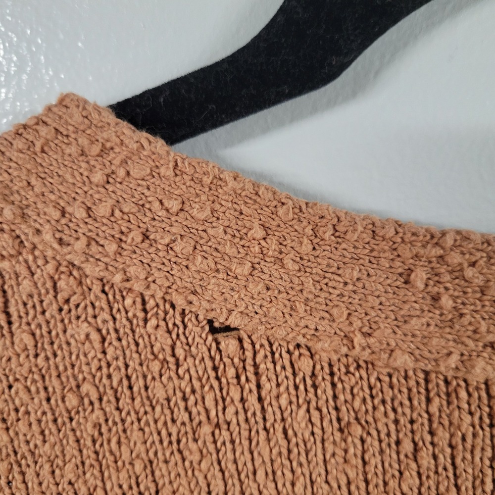 Free People Marled Knit Pullover Sweater Copper Brown Medium Boho Casual - Picture 10 of 11